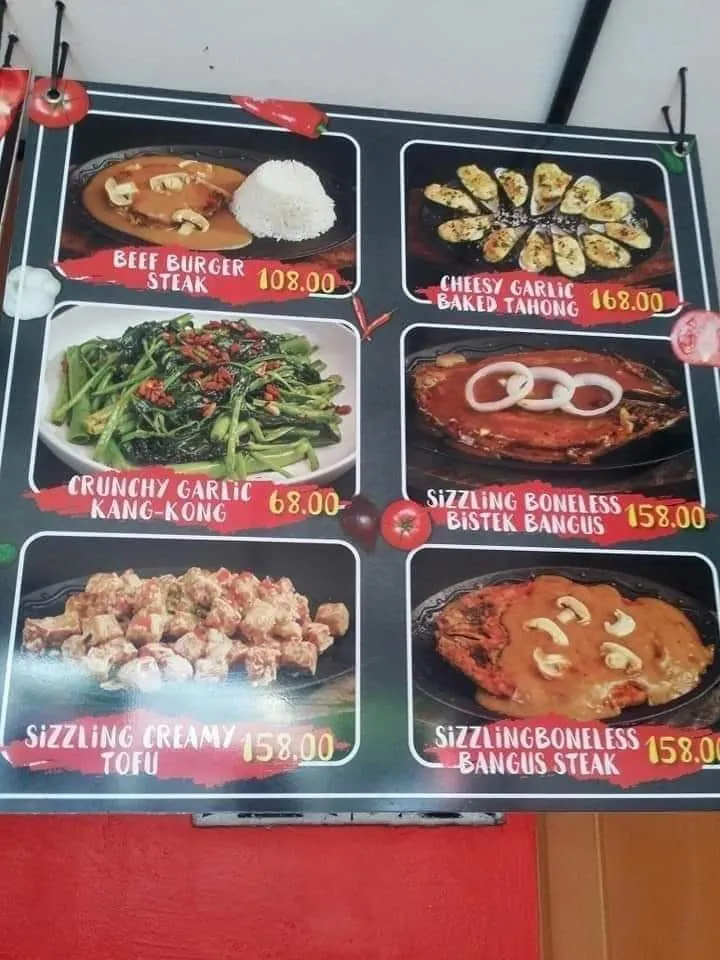 Pepper Chops menu board with dish photos